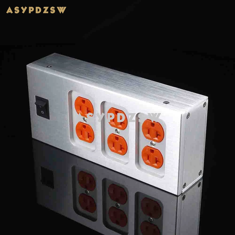 6 مقاعد من الألومنيوم المطلي بالذهب والفوسفور والنحاس U.S EMI Filter AC موزع الطاقة