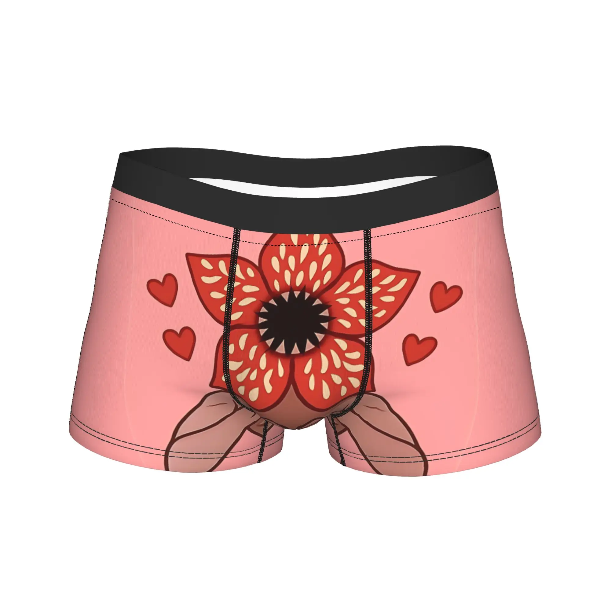 

Demogorgon Cute Monster Heart Underwear Elastic Underpants Customs Shorts Briefs For Man 3D Pouch Plus Size Trunk