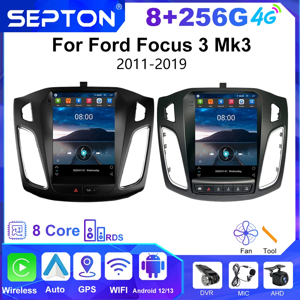 

SEPTON Android 9.7" Car Radio CarPlay Multimedia For Ford Focus 3 Mk3 2011-2019 Player Navigation Stereo GPS 4G 2 Din Head Unit