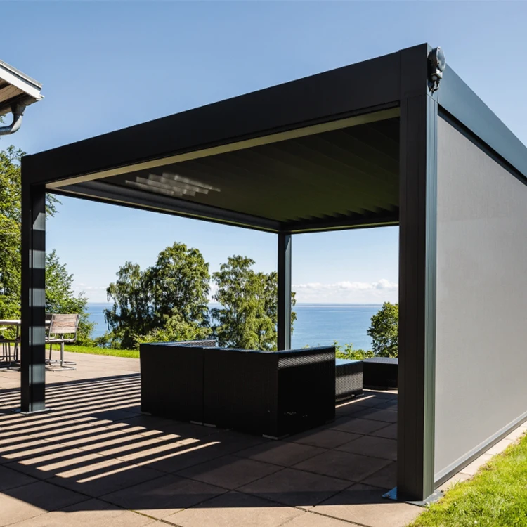 Pergola et gazébo modernes d'extérieur en aluminium à vendre bioclimatique étanche électrique