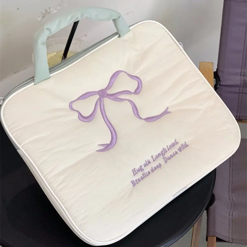 Puffy Tablet Protective Case Embroidered Large Capacity Computer Storage Bag Lightweight Cute Tablet Sleeve Bag Girl