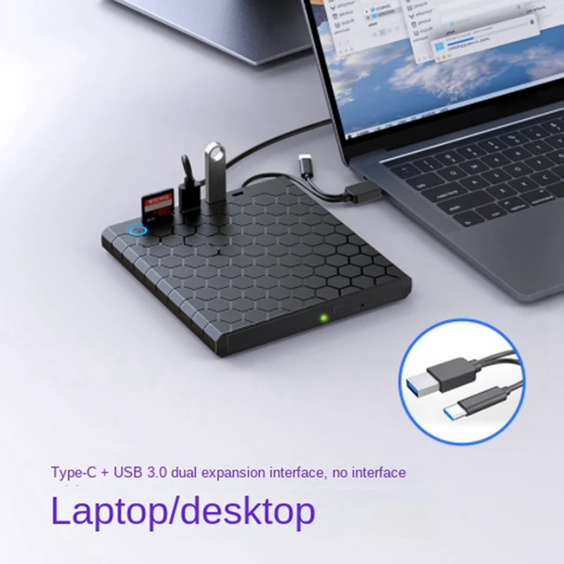 USB 3.0 Type C внешний CD DVD RW привод 8 Мб DVD запись черный Портативный DVD записывающий диск супер привод для ноутбука