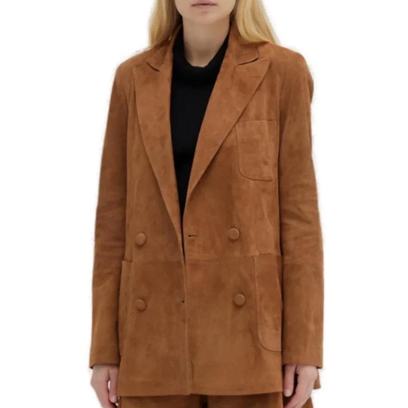 

Women's Blazers 2023 Women's Blazer Suede Autumn and Winter Warm Outdoor Casual Tops External Clothing With Large Sizes Coat