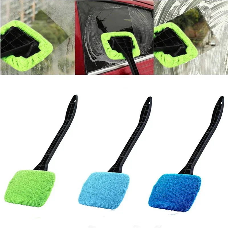 Car Window Windshield Cleaner Brush Wiper Microfiber Cloth Auto Cleaning Wash Brush with Long Handle Car Accessories  극세사타올 자동차