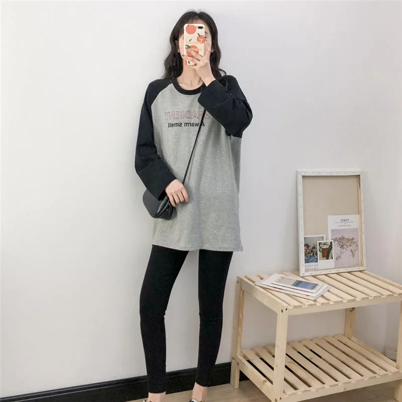 Mommy Spring And Autumn Breast Feeding Pull Up Tops Women Maternity Pregnant Postpartum Outwear Nursing Clothe Pregnancy T-shirt