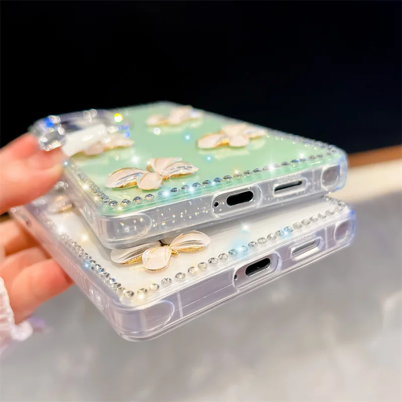 Diamantrahmen Schmetterling Glitzer klare Handyhülle für Samsung Galaxy S23 Ultra S24 S25FE Plus A07 A17 A16 A26 A36 A56 A15 A35 A55