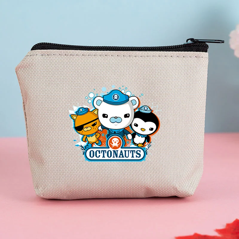 

Octonauts Anime Wallet Cute Cartoon DIY Canvas Bag Kids Boys Girl Pure Zipper Key MoneyBag Pocket Man Hand-held Small Coin Purse