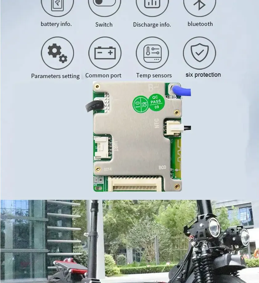 JBD Smart BMS 7S 8S 9S 10S 11S 12S 13S 14S 24V 36V 48V 20A 30A 40A 50A Integrierte BT UART Li-Ion NMC LiFePo4 BMS Balance Board – Detail 4