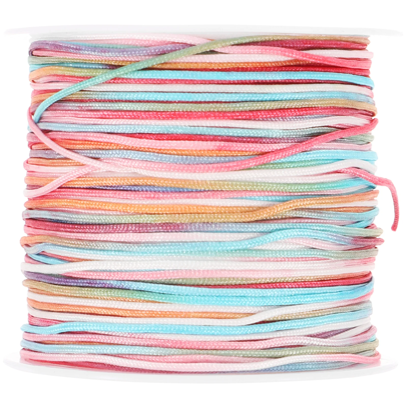 

1 Roll Colorful Braided Rope Gradient Dye Durable Chinlon Material Bracelet Making Cord Gift Packing Crafting Rope