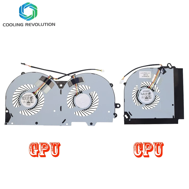 Imagem -02 - Ventilador de Refrigeração para Clevo P950hr Cpu Mais Gpu Ventilador de Refrigeração 631-p9502-hb0 Bs5005hs-u3e Bs5005hs-u3d Novo