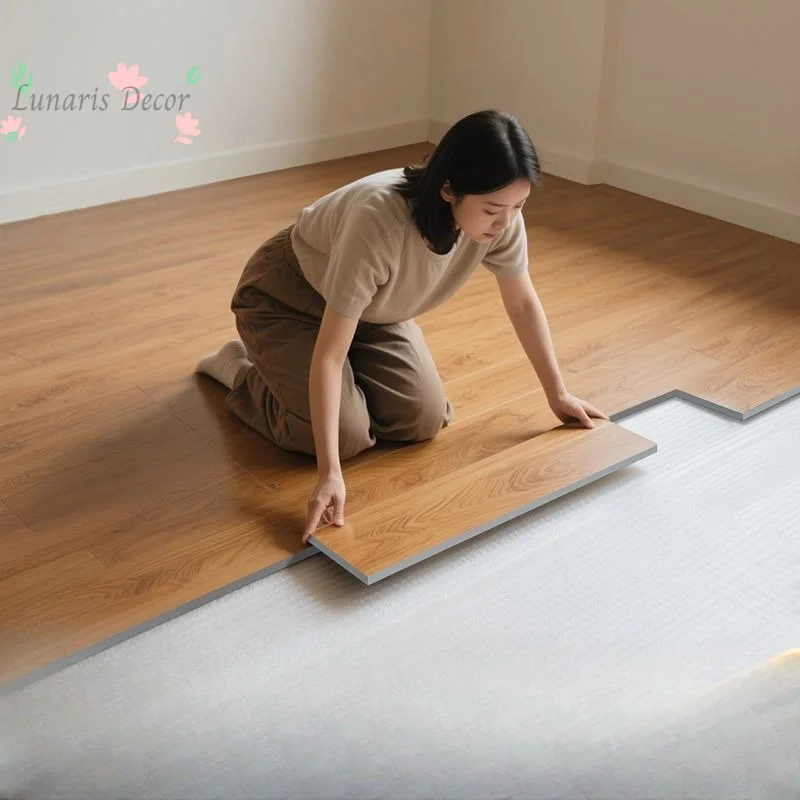 60pcs 10 Square Meters Self-adhesive Wood Grain Floor Sticker Household Floor Leather Tile Sticker for Cement Floor
