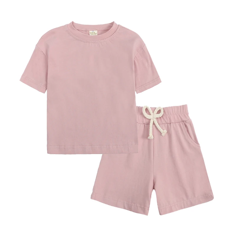 

Clothing Set Summer Fashion Sports Ice Silk Top T-shirt+Half length pants 0-6 Years Old Boys Girls Korean casual child clothing