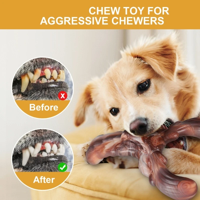 Dog Chew Toy Toughs Nylons Teething Bone Toy Indestructible Toy Natural Dog Toy for Orals Health and Anxiety Reliefs