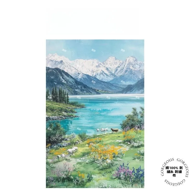 

rai 6CT 25CT Cross Stitch Kit Precision Printing Living Room Wall Art DIY Embroidery DMC Brand Countryside Sle Cotton F...