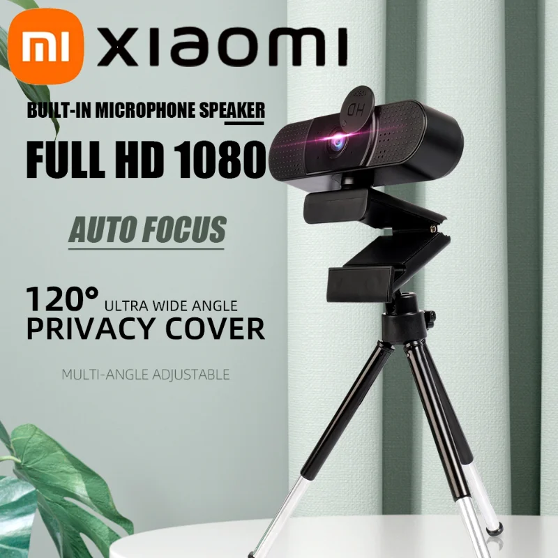 

Xiaomi 1080P Webcam Full HD 60FPS Streaming USB Camera Autofocus With Microphones Web Cameras For Desktop/Laptop Work Meeting