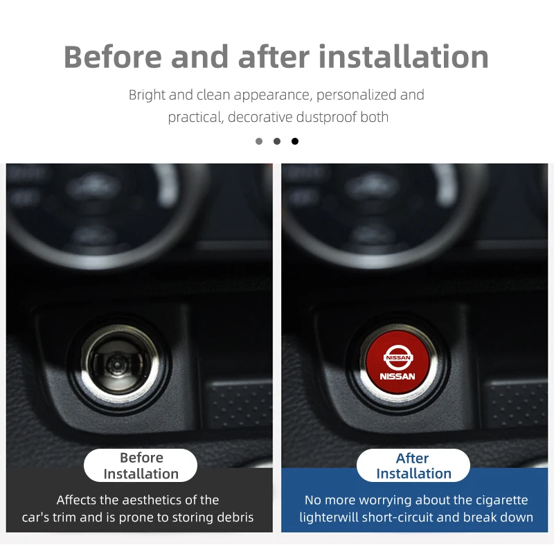 سيارة ولاعة السجائر الغبار التوصيل غطاء أزرار اكسسوارات لنيسان سنترا ألتيما فيرسا ماكسيما مورانو ملاحظة أرمادا بولسار