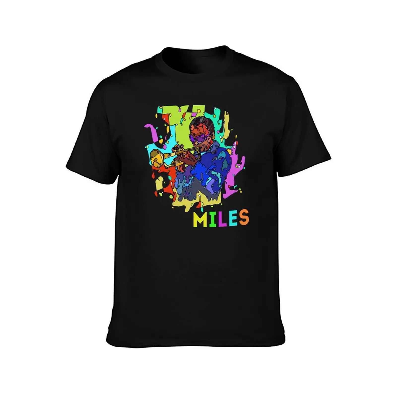 MILES (Miles Davis) - Jazz Legends Art Series by Hristo Vitchev T-Shirt, Summer Casual Cotton Tee, Oversized Streetwear Tops
