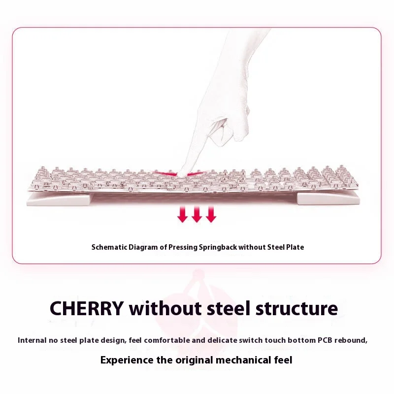 CHERRY MX3.0S Tri-Mode Wireless Mechanical Keyboard RGB Backlit Aluminum Frame Red Switch Gaming Office Home Mac Colorful light