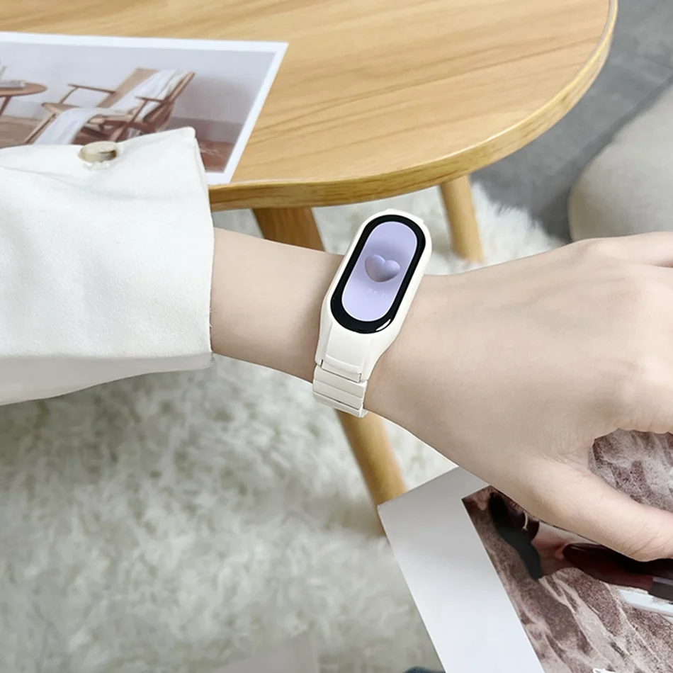 สายรัดโลหะสำหรับ Xiaomi Mi band 8 7 6 5 4 3สายนาฬิกาแฟชั่นสายสแตนเลส INS เปลี่ยนสายรัดข้อมือ Correa