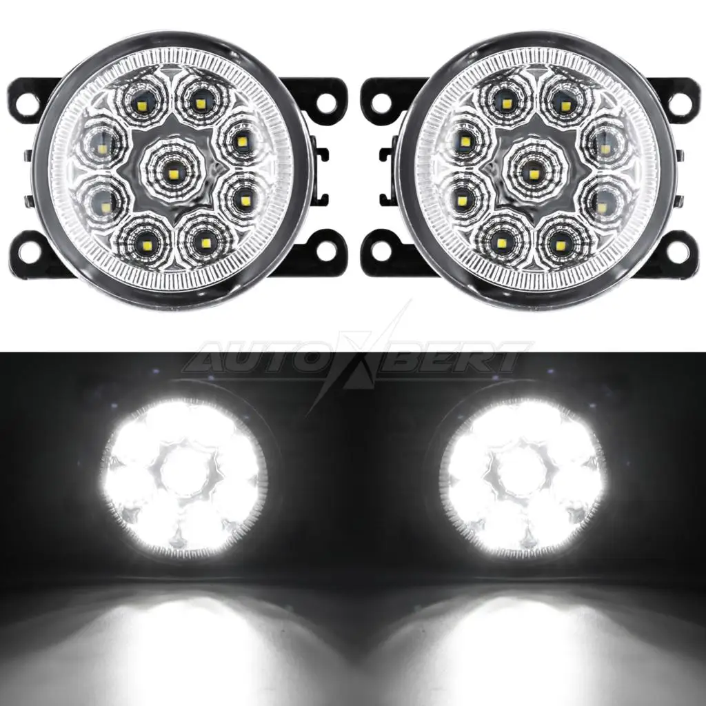 Clear Glass Lens White LED Fog Lights for Mitsubishi ASX Outlander L200 Pajero Grandis Galant 2003-2015 Front Bumper Fog Lamp 2X