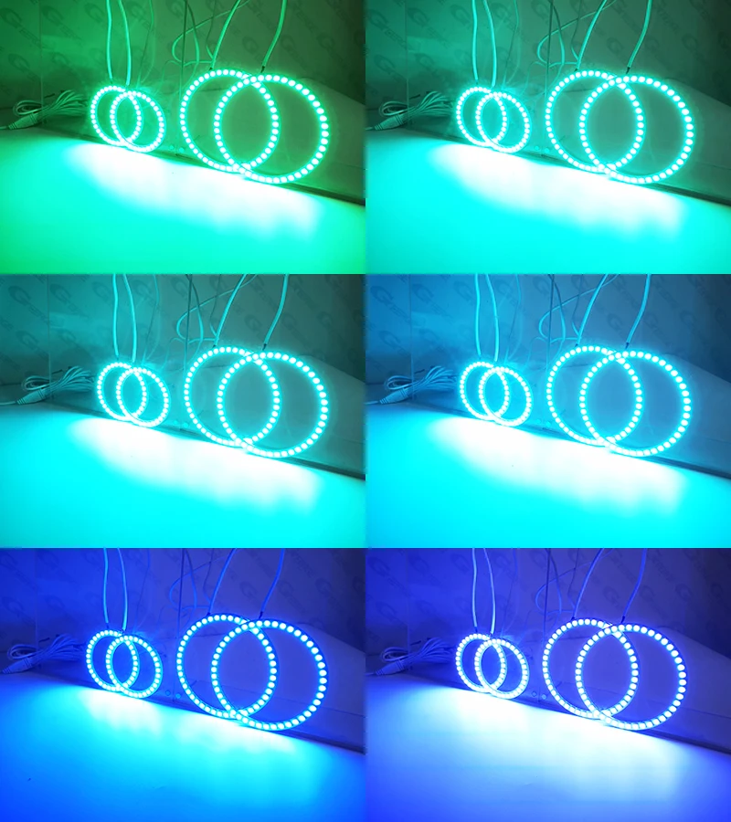 フィアットクーペ1993-1999 2000 RFリモートBluetooth対応APPマルチカラー超高輝度RGB LEDエンジェルアイキットハローリング
