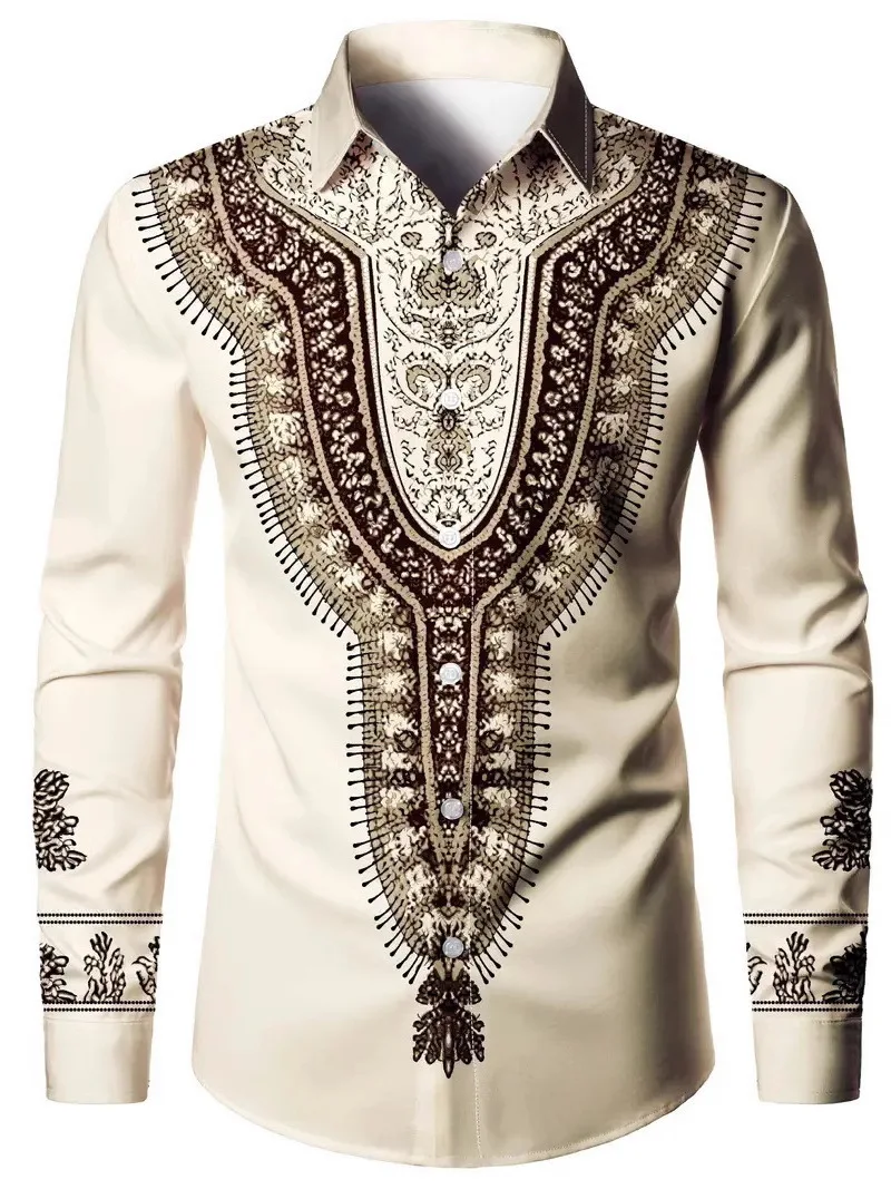 

Digital Print Long Sve Collared T-irt Slim Fit Polyester Fiber Youthful Daily Wear Printed irt Sve Thin Spring Autumn