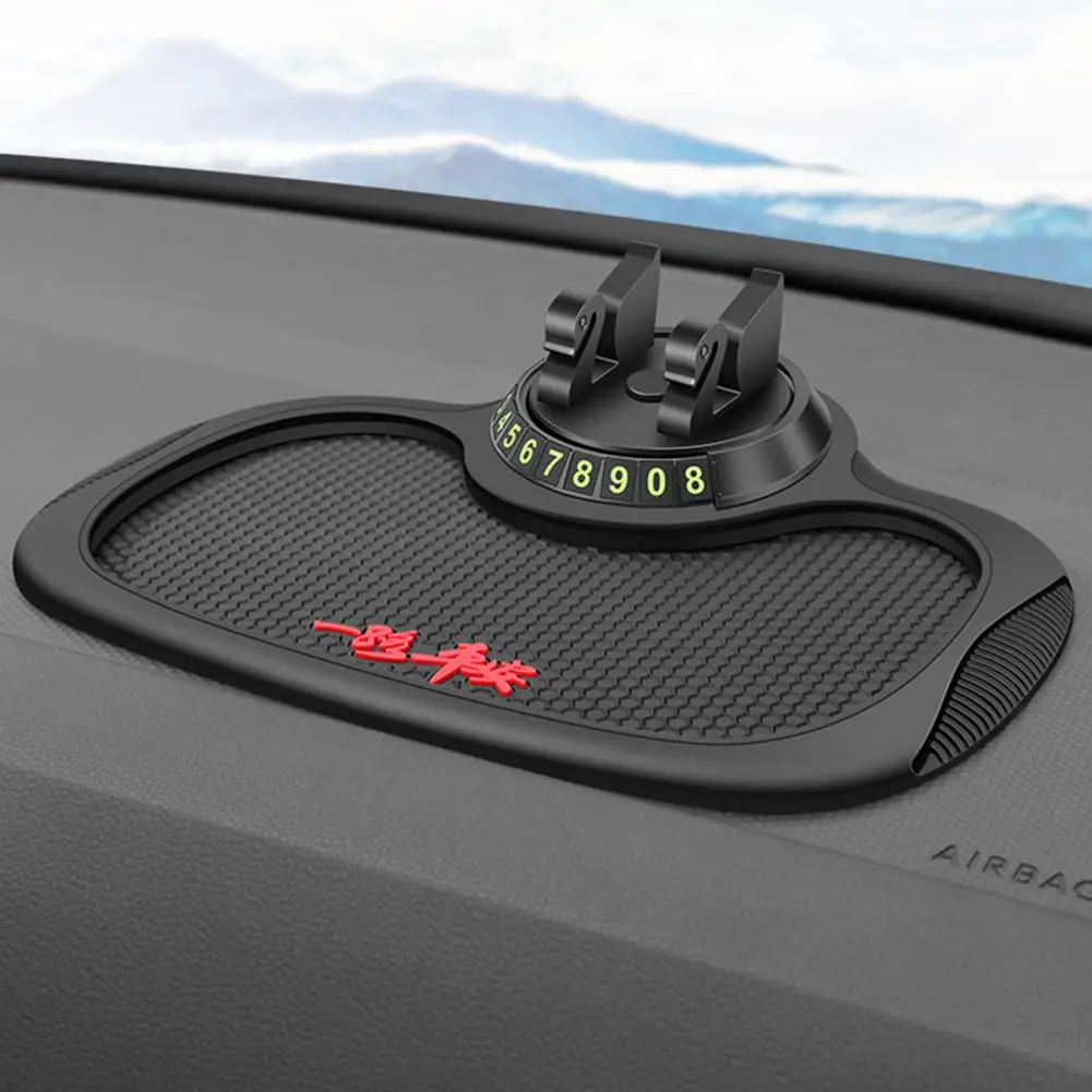 3 in 1 Car Anti-Slip Mat Hidden Dashboard GPS Mount Bracket Parking Number Card Car Phone Holder Temporary Parking Card - Image 4