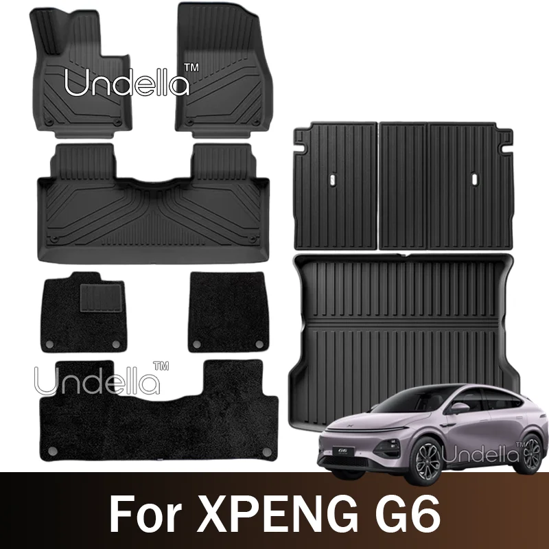 Image of Für XPENG G6 2026 2025 2027 Xiaopeng G6 Rücksitz-Rückenlehnen-Schutzpolster Kofferraum-Auskleidung TPE Autofußmatten Zubehör