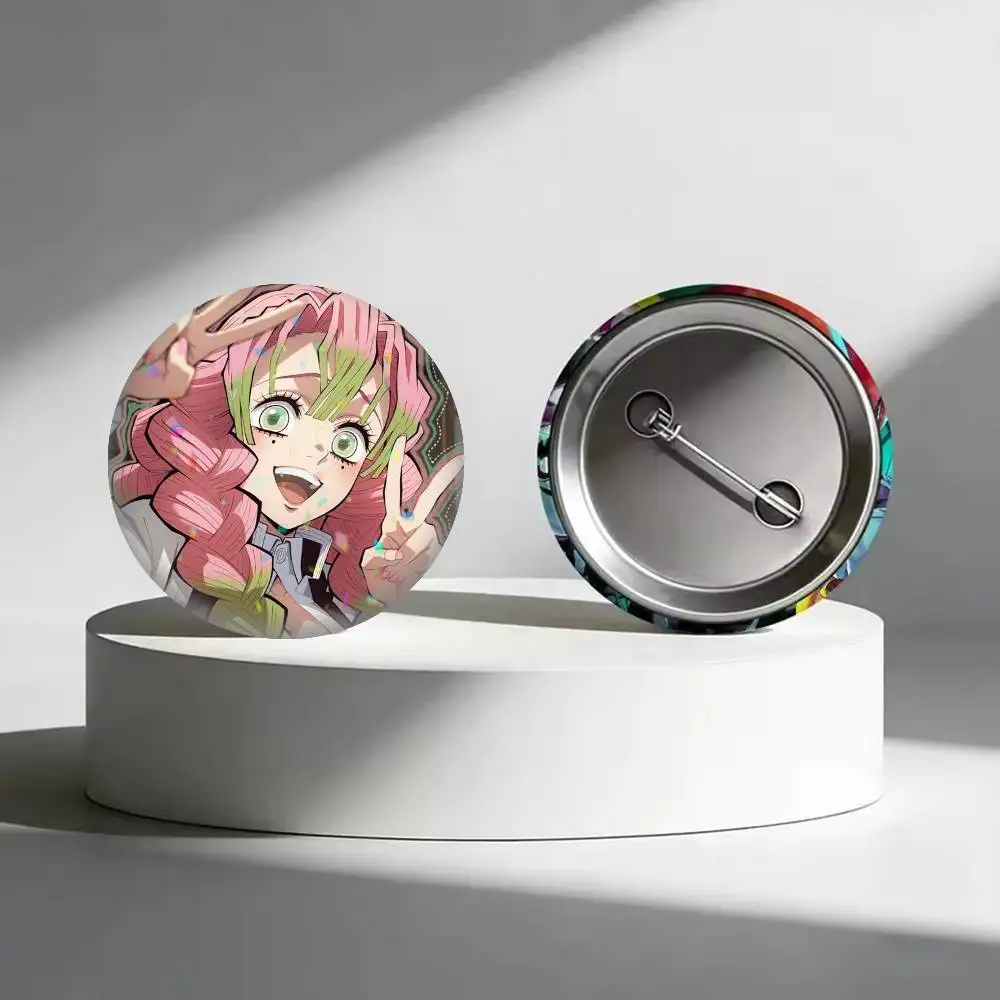 Anime Kanroji M-Cute M-Mitsuri  25 32 44 58 75mm Badges Personalized Round Brooches Pins Accessory Gift