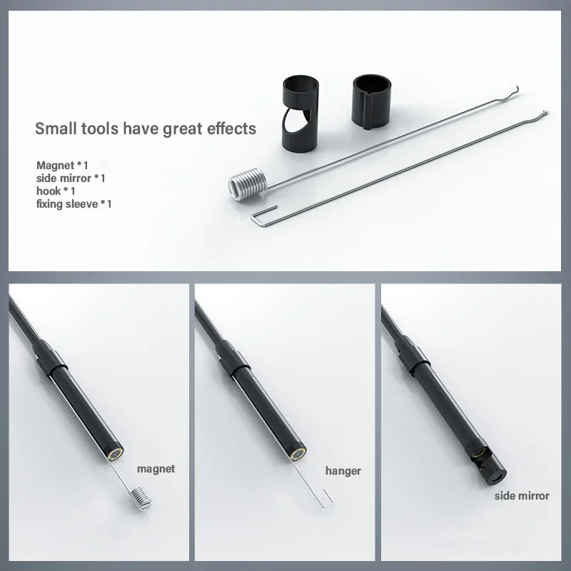 Caméra endoscopique à objectif simple/double, pour iPhone iPad IOS Android type-c, caméra d'inspection endoscopique à lumière LED pour usage industriel