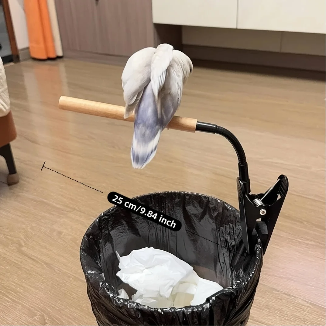 Multi-function Clip-on Bird Stand - Flexible, Clip-on Base, Parakeet Stool Training Stand, Parakeet Stand