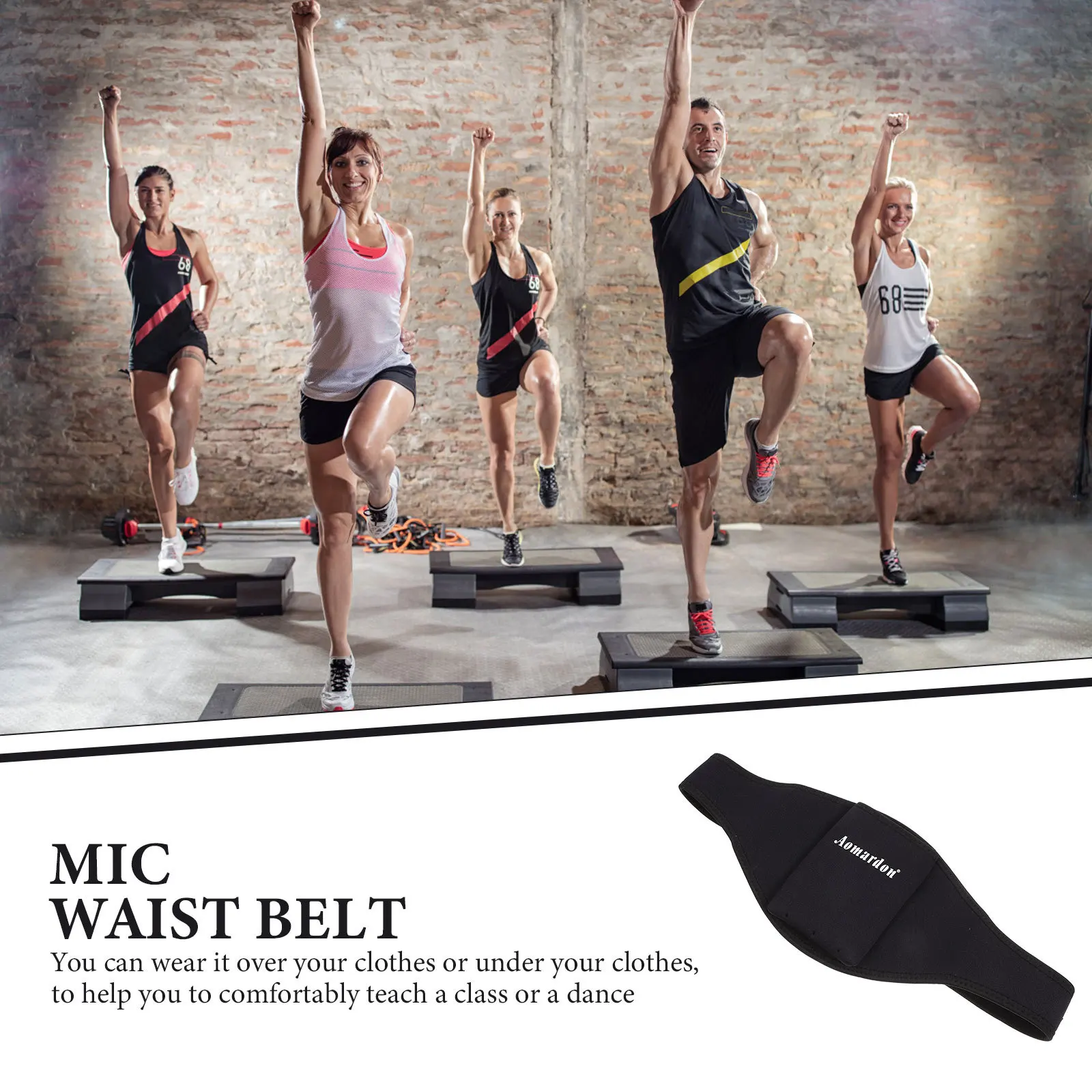 

6pcs 6 Pieces Gym Belt Mic Waist Microphone Bags Sleeve Adjustable Holder Black Pouch