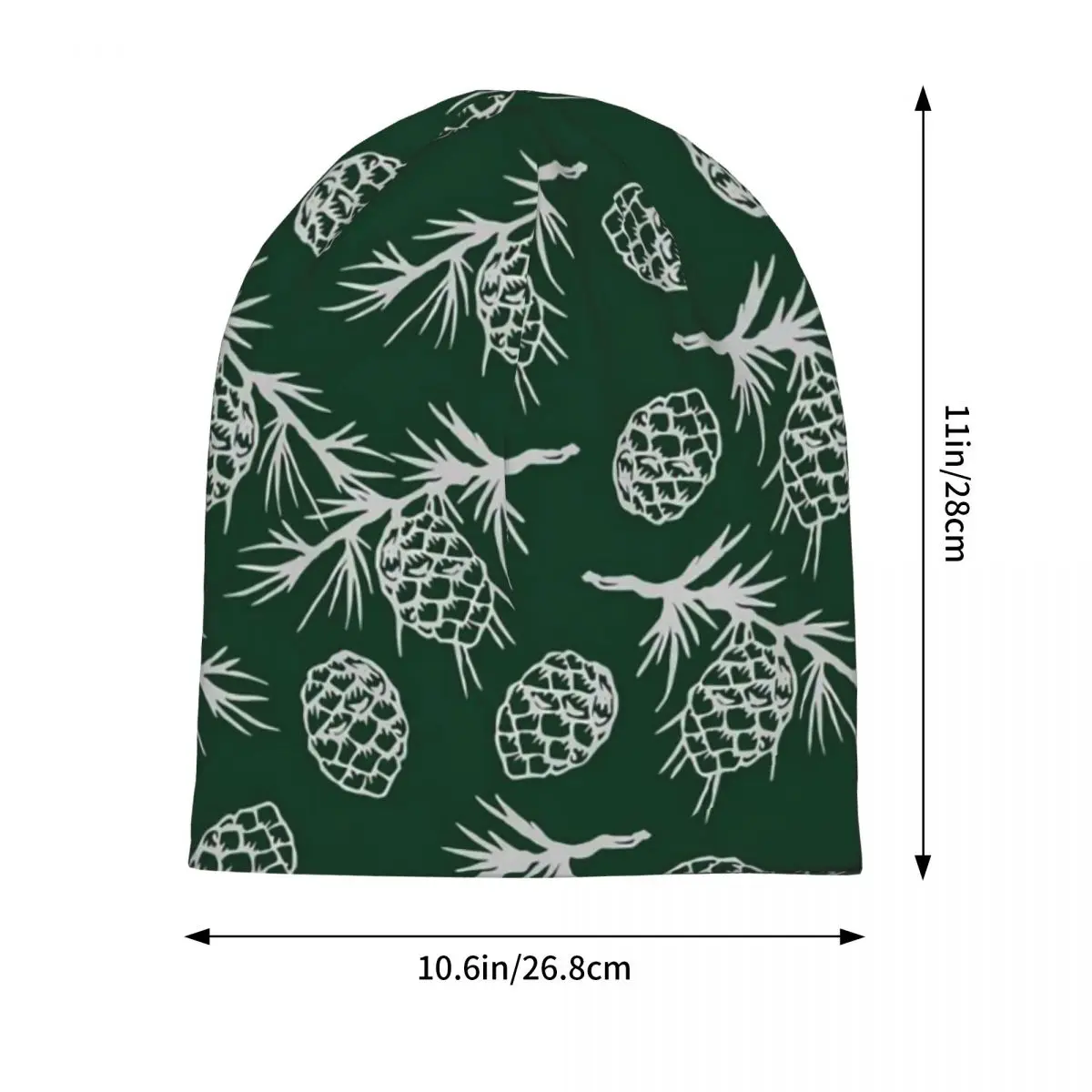 Grey Pine Cones Beanie Hats Plant Print Bonnet Hats Female Male Hip Hop Hippie Knitted Hat Winter Design Elastic Caps