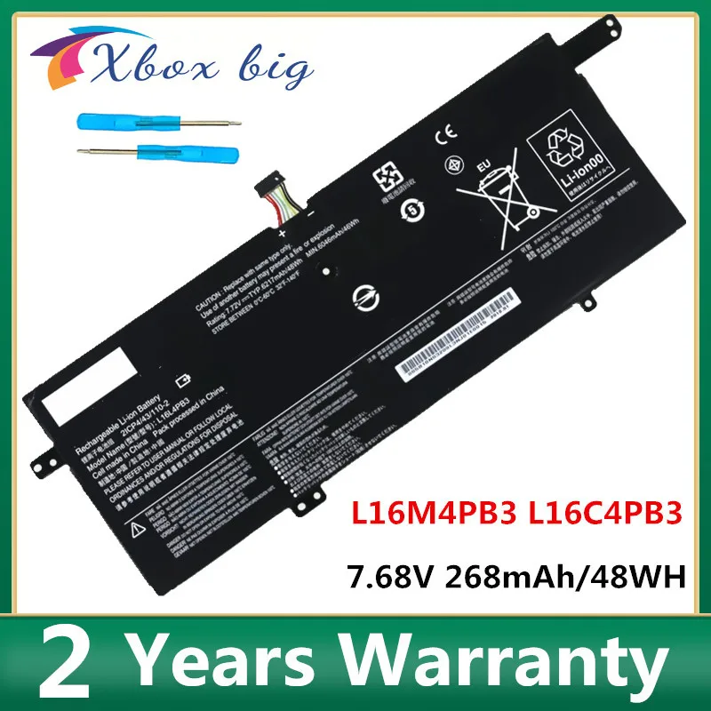 L16C4PB3 Laptop Battery for Lenovo IdeaPad 720S-13ARR Series 720S-13IKB L16M4PB3 L16L4PB3 7.68V 268mAh/48WH