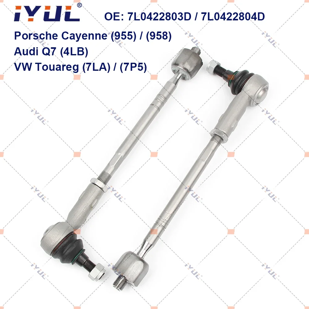 A Pair Front Steering Tie Rod Head Assembly For Porsche Cayenne  955 9PA 958 92A VW Volkswagen 7LA 7P5 Audi Q7 4LB 7L0422803D