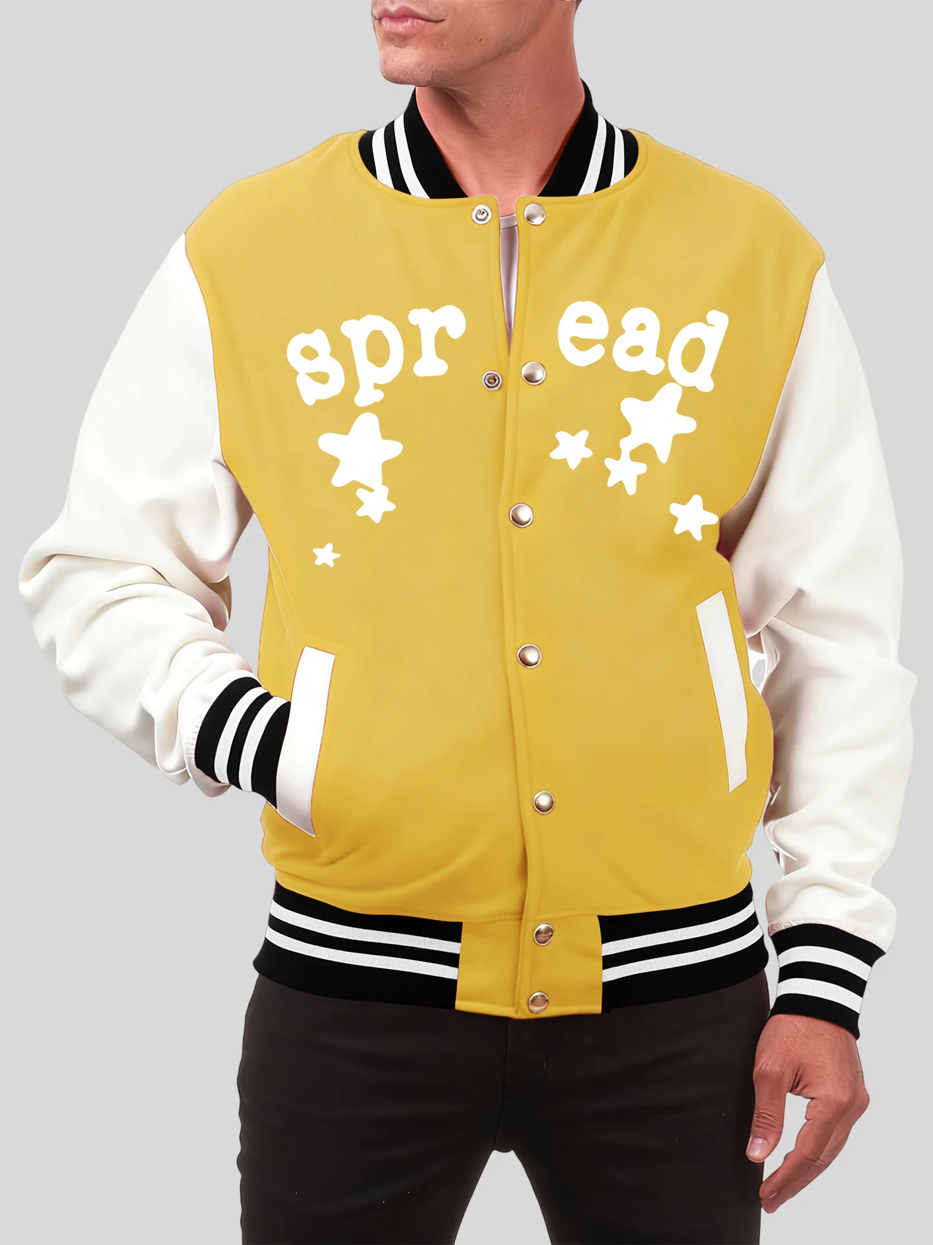 

Бейсбольная форма с принтом Spread And Pentagram, мужская мягкая одежда большого размера, осенняя красочная уличная одежда, американская хлопковая мужская куртка