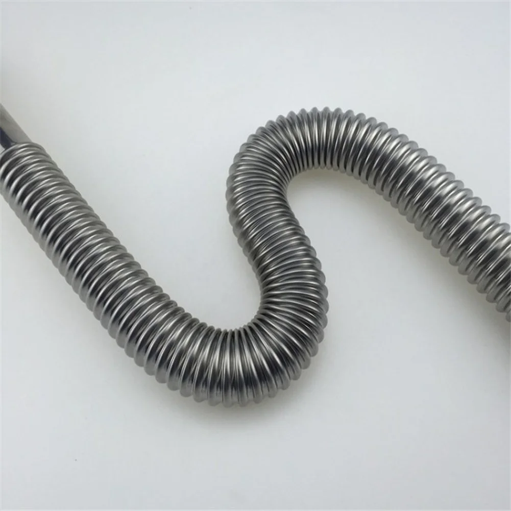 

Гибкая сливная труба для раковины из нержавеющей стали, S-образный шланг для раковины с защитой от запаха для ванной комнаты, кухонные фитинги для раковины