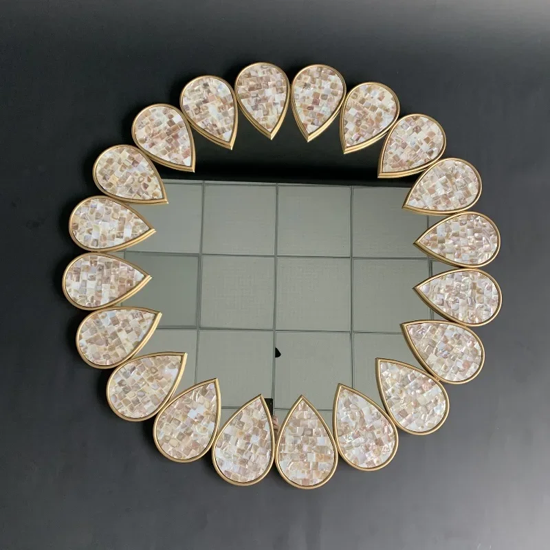 

Shell decorative mirror, soft decoration design, shell hanging mirror