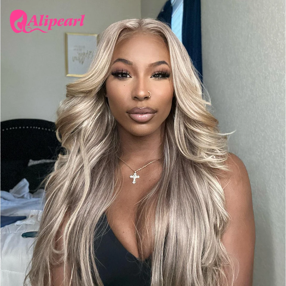 Perruque Lace Front Wig naturelle blond ombré-Ali Pearl, perruque Lace Front Wig, Body Wave, pre-plucked, transparente, P18/613, perruque pour femmes