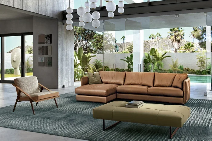 

Italian Designer Villa Light Luxury Minimalist Fabric Sofa Chair, Living Room Leather Armchair, Customized Single Person Sofa