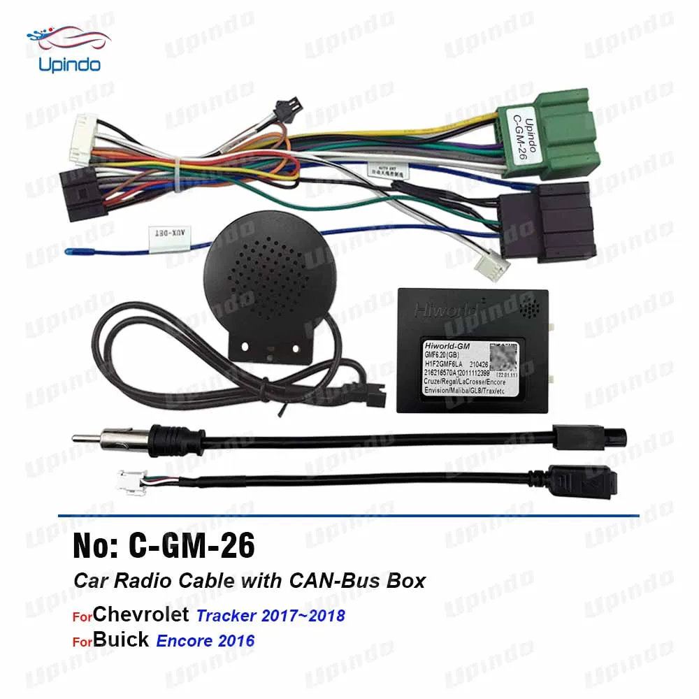 Car Radio Cable  with CANBus Decoder Android Head Unit Wiring Harness Socket Connector for Chevrolet Tracker Buick Encore