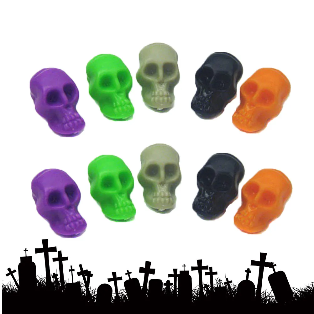 50pcs Mini Plastic Skull Heads for Halloween Decor, Party Props, DIY Craft, Gift Accessory, Display Decoration