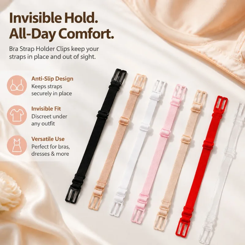 Multi‑color Invisible Bra Strap Anti‑slip Fastener Clips Anti‑slipping Holder Preventing Undergarment Shoulder‑strap Slippage