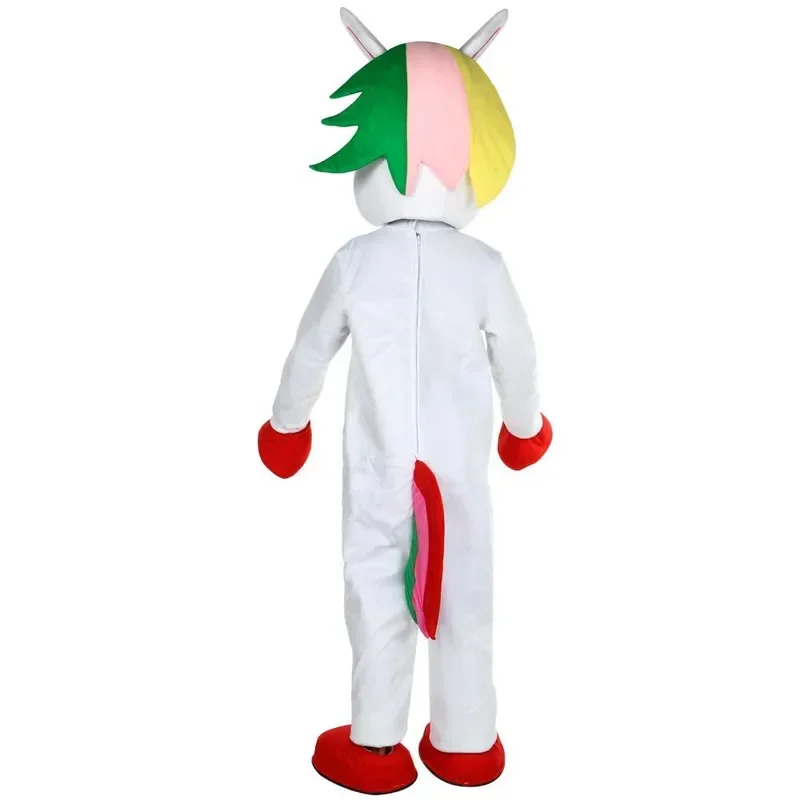 Unicorn mascot costume Flying Horse Rainbow Pony Fancy Dress For Adult Animal Halloween Party G2125