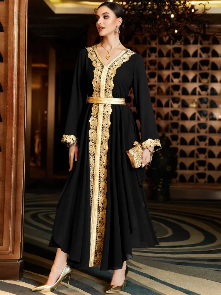 Robe longue musulmane pour femmes, Abaya de Dubaï, Turquie, Islam, Kaftans, Abayas, Robe de soirée pour femmes, Caftan