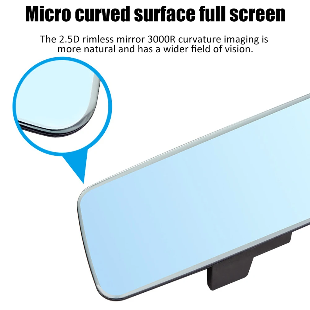 Interior rearview mirror borderless universal large field of view car interior rearview mirror anti glare blue mirror reflector