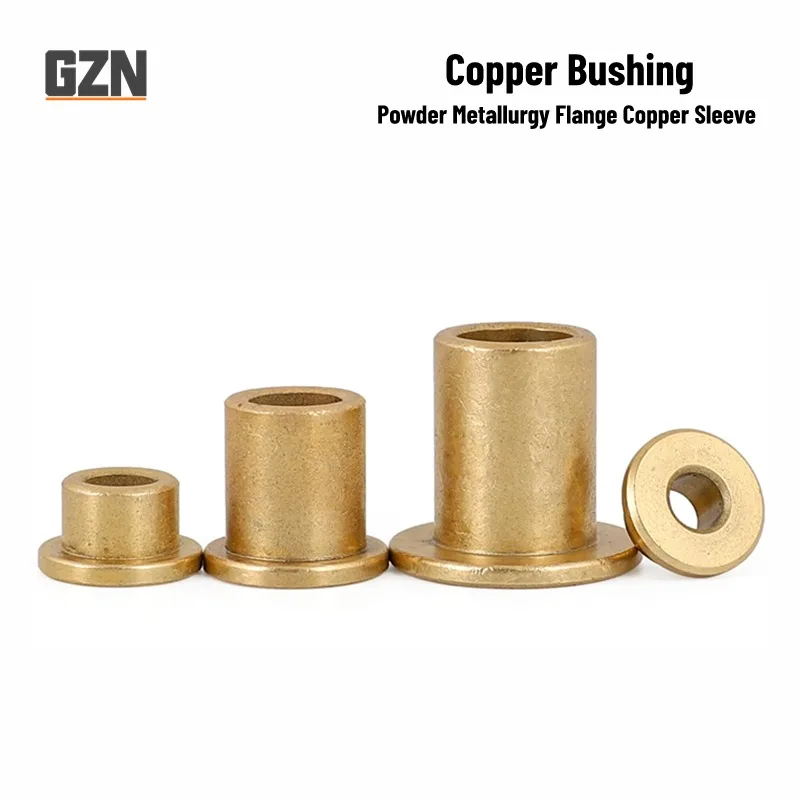 5pcs Powder Metallurgy with Step Flange Flange Oil-bearing Copper Sleeve Inner Diameter 3~8mm