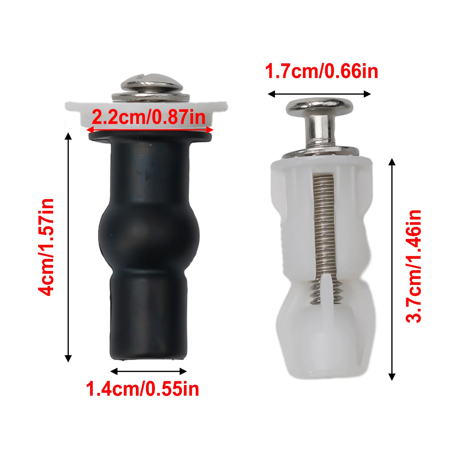 Home Toilet Seat Parts 304 Stainless Steel + ABS 4.5*0.5cm White Screw Expandable Ball High Quality Toilet Seat Bolts