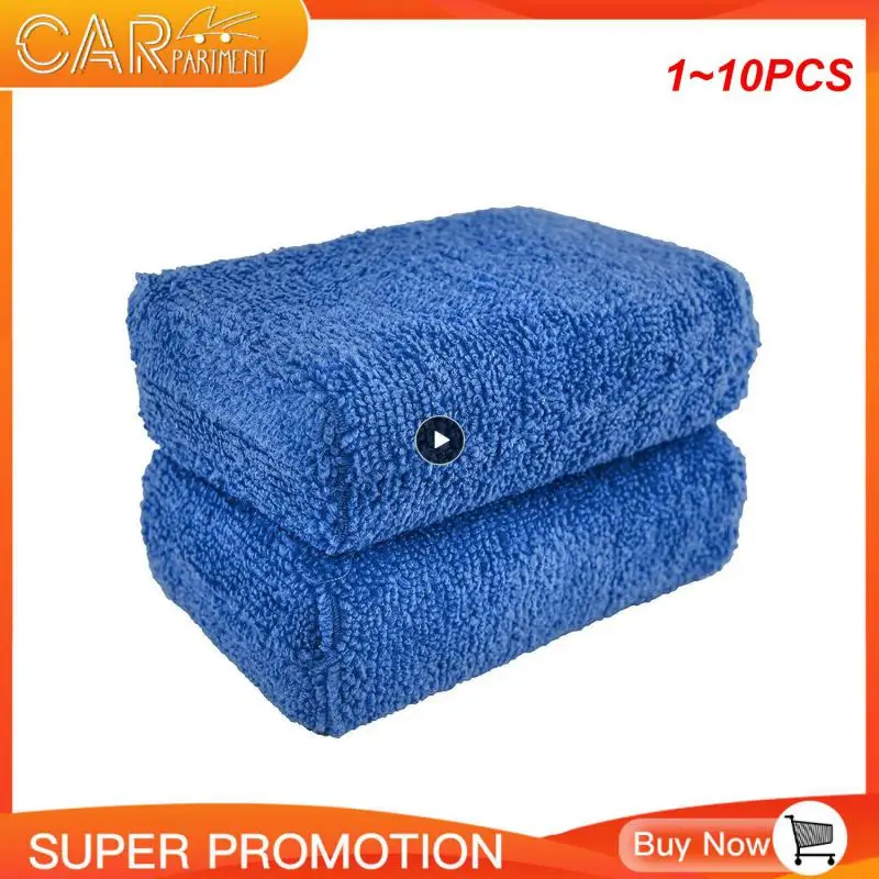 

1~10PCS Premium Grade Microfiber Applicators Sponges, Cloths, Blue (Pack of 8) 12*8*4cm Car Care Microfibre Wax Polishing