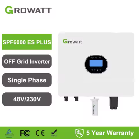 Growatt 6KW Off Grid Inverter Pure Sine Wave With WiFi Single Phase 48V 230V Grid Support Hybrid Inverter SPF 6000 ES Plus